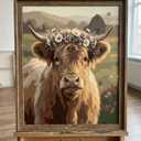 CT SUN Paint by Numbers for Adults - Rustic Farmhouse & Country Home Decor - DIY Painting Kits on Canvas - Highland Cow, Vintage Barn, Tractor & Scenery - Relaxing Hobby - 16"x20" (Highland Cow)