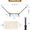 Portable Hammock with Folding Hammock Stand for Outdoor,Off White | Heavy Duty Steel Hammock Stand with Carrying Bag,3 Holes for Height Adjustment, 550 LBS Weight Capacity