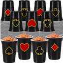 75 Pack Casino Party Cups 16 oz Poker Theme Disposable Plastic Cups for Hot Cold Drinks Game Themed Birthday Party(Casino)