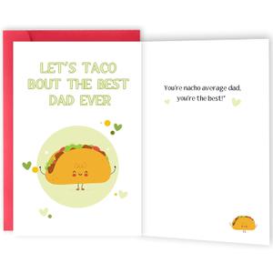 5 x ICOOLYI Funny Father's Day Card for Dad, Fathers Day Gift from Daughter Son Wife