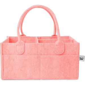 Mr. Pen- Baby Diaper Caddy Organizer, Pink, Baby Caddy Organizer with Handle, Compact Size, Collapsible & Portable (1 Pack, Regular)