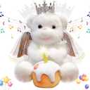 Recordable Dancing & Singing Angel Teddy Bear with Flapping Wings, Personalized Plush Gift for Kids, Parents & Loved Ones, Birthday, White 12.5
