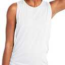 Bestisun Workout Athletic Shirts Mesh Sports Dance Tops Yoga Clothes (White, L)