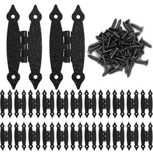 Murtenze 24 Pack 3.5 Inch Black Antique Cast Iron Cabinet Hinges