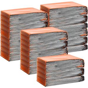 Chumia Emergency Thermal Blanket Bulk 83 x 63 Gigantic Foil Space Blanket Survival Reflective Accessories Gift for Homeless Camping Gear First Aid Hiking Outdoor (Orange)