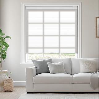 No Drill Cellular Shades,Light Filtering,White,34" W x 48" H