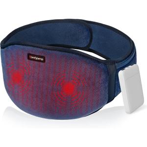 Comfytemp Cordless Portable Heating Pad with Massager for Back, FSA Eligible HSA, Rechargeable Wireless Lower Back Massager with Heat, Battery Operated Electric Wearable Heated Waist Belt for Period