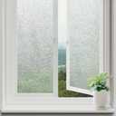rabbitgoo Window Privacy Film Frosted Glass Film, Decorative Cling UV Sun Blocking Decals, Frosting Window Clings for Home Bathroom Door Coverings, 35.4 x 78.7 inches (Clear)