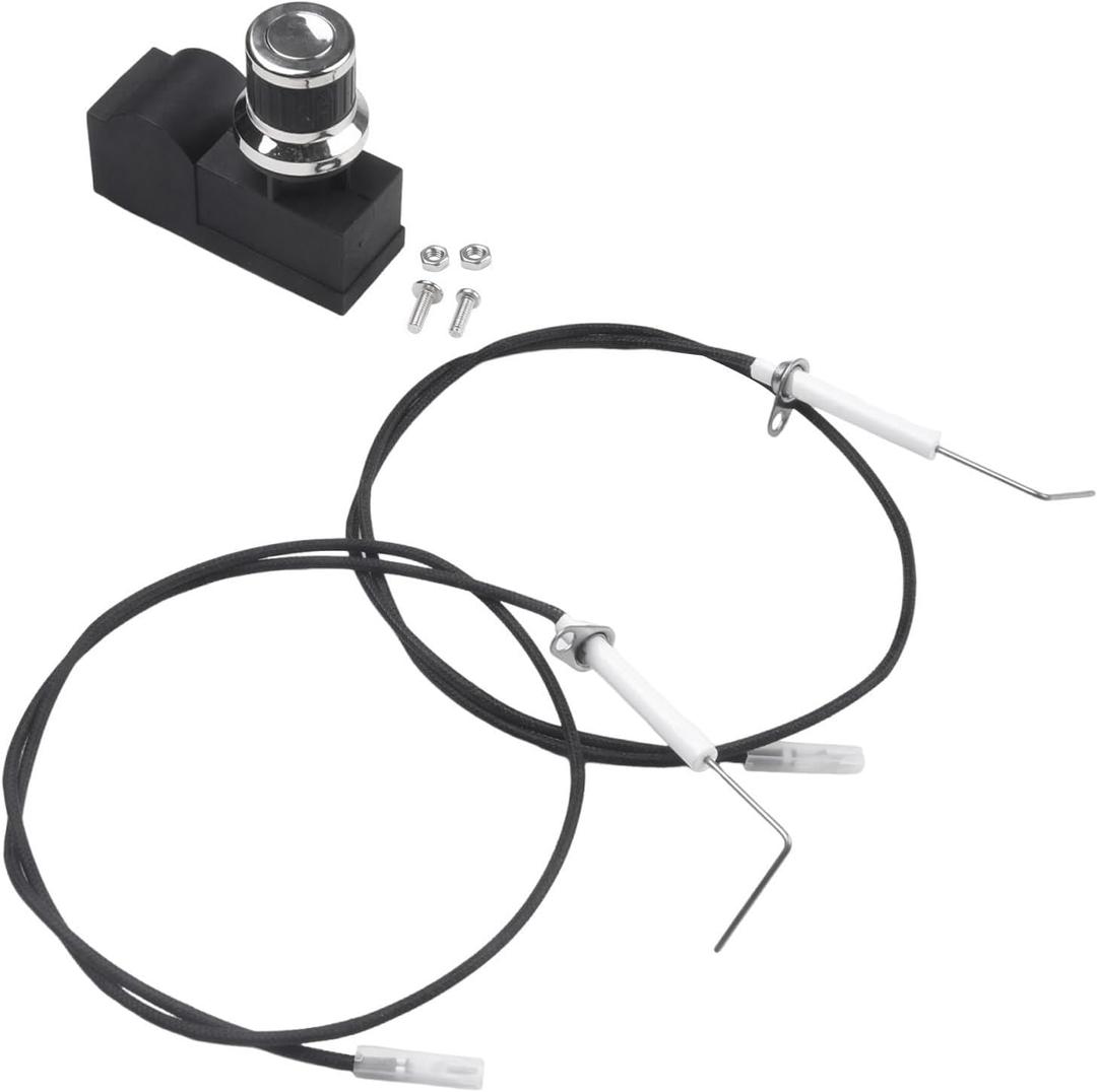 2 Outlet Electronic BBQ Grill Ignitor Assembly Kit With Ceramic Ignition Pins Replacement For 28 Inch Griddle Outdoor Cooking AA Battery Operated Spark Igniter System