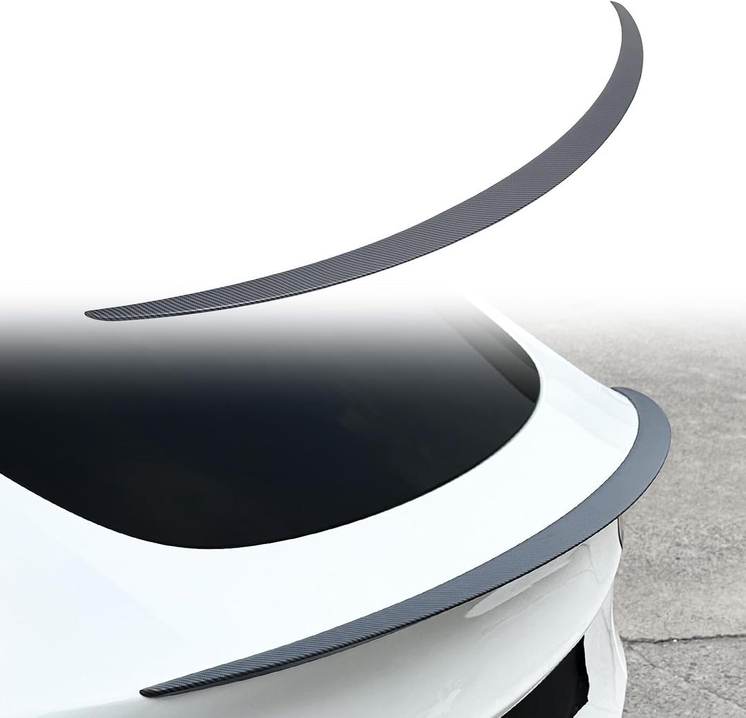 Spoiler Fit for Tesla Model Y 2020-2024, Upgrade ABS Material Rear Spoiler Wing OEM Rear Trunk Lip, Model Y Accessories, Matte Carbon Fiber