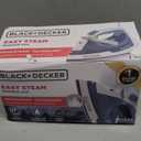 BLACK+DECKER Easy Steam Compact Iron for Clothes, Automatic Shutoff, Nonstick Plate, Light Weight, 1200 Watts (Standard)