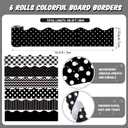 Tenceur 98.5 ft Bulletin Board Border Classroom Decor, Polka Dots