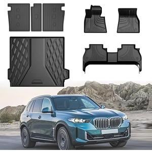 ANBINGO Floor Mats & Cargo Liner for BMW X5 (G05) 2018-2024, sDrive40i / xDrive40i / xDrive50i / xDrive50e / M50i / M60i / M Base/M Competition, All Weather Waterproof TPE Car Mats, Full Set-Black