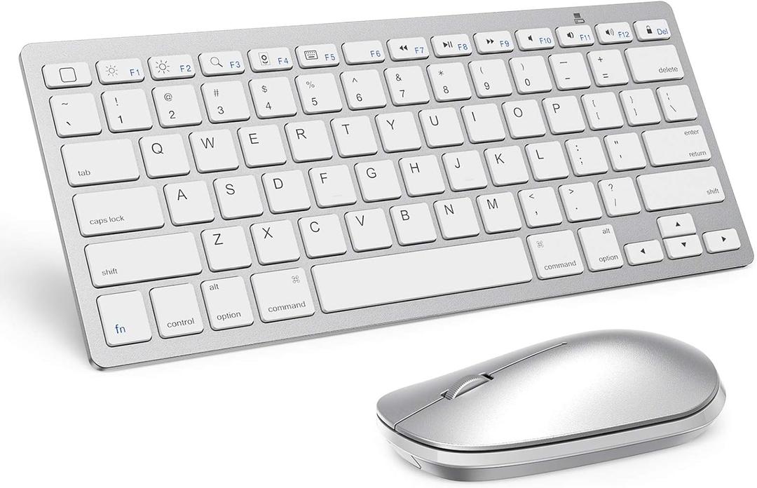 SPARIN Wireless Bluetooth Keyboard and Mouse for iPad (A16) 11th 10th Generation, iPad Air (13/11 inch), iPad Pro 13/12.9/11 inch, iPad 9th 8th Gen, iPad Mini 7th -8.3 inch, Above iOS13- Silver White