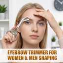 Eyebrow Trimmer Scissor with Comb, Eyebrow Scissors for Women, Stainless Steel Precision Eyebrow Cutter, for Women and Men (Black)