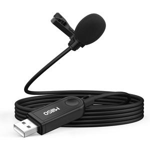 MillSO USB PC Microphone Plug & Play Omnidirectional External Lavalier Mini USB Microphone for Computer, Laptop, YouTube, Meeting, Recording, Podcasting, Gaming - 2M/6.5FT (MQ5-200)