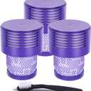 UPGRADED VERSION 3 PACK HEPA Replacement V10 Filters Compatible with V10 Cyclone series, V10 Absolute, V10 Animal, V10 Total Clean, V10 Motorhead, SV12, Part No. 969082-01, Washable and Reusable
