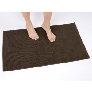 Cotton Paradise 100% Cotton Non Slip Bath Mats for Bathroom, 17x24 inch Soft Absorbent Quick Dry Machine Washable Floor Bath Mat, Brown