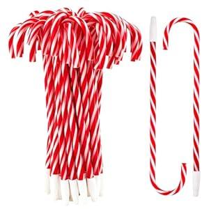 Coopay 30 Pieces Candy Cane Pens Christmas Pens with Black Ink for Christmas Holiday New Years Home Decor Party Gift, 7.5 Inches (Red & White Stripes)