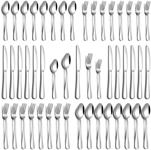 PHILIPALA 30Piece Silverware Set, Stainless Steel Flatware Set for 8 Food Grade Cutlery Utensil Set Include Knife Fork Spoon Mirror Polished Dishwasher Safe