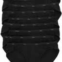Hanes Women's Underwear Pack, Classic Cotton Bikini Panties, 10-Pack, All Black, 8