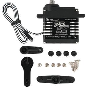 70KG High Torque,GX3270BLS Digital RC Servo, 180/270/360 Degree Metal Gear, IP68 Brushless Motor, Black (180 Degree)
