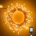 Minetom Fairy Lights Plug in, 10Feet 200 Led Cluster Lights Waterproof Starry String Lights for Ceiling Bedroom Wreath Window Wedding Christmas Tree Decoration, Warm White
