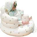 Inflatable Baby Chair, AirSwim Baby Inflatable Seat for Babies 3 Months and Up Summer Inflatable Baby Seat for Sitting Up, Blow Up Baby Floor Seat with Built in Air Pump, Orange
