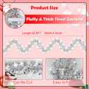 50 FT Christmas Decorations Tinsel Garland, Christmas Snowflake Garland Xmas Shiny Twist Metallic Garlands Decorations for Xmas Tree Home Indoor Outdoor Holiday Xmas Party Decor