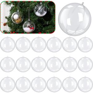 Wettarn 100 Pcs Clear Christmas Ornaments Balls 3.15 Inch/ 80 mm Plastic Fillable Ornaments Ball for DIY Crafts, Acrylic Christmas Tree Hanging Decorations for Holiday Xmas Home Wedding Party Decor