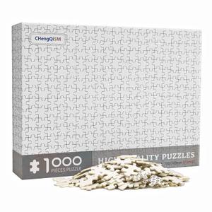 Jigsaw Puzzles 1000 Pieces for Adults Blank Jigsaw Puzzles Pure Blank White Puzzles Solid Color Hardest Puzzles Hell Difficulty Jigsaw Puzzle for Adult Teens Toy Gift Hanging Decor