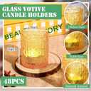 Maxdot 48 Pack Gold Glass Votive Candle Holders 2.1 x 2.6 Inch Easter Tea Light Candleholder Bulk Xmas Glass Tealight Candlestick Holders for Table Centerpiece Fireplace Home Wedding Party Decor