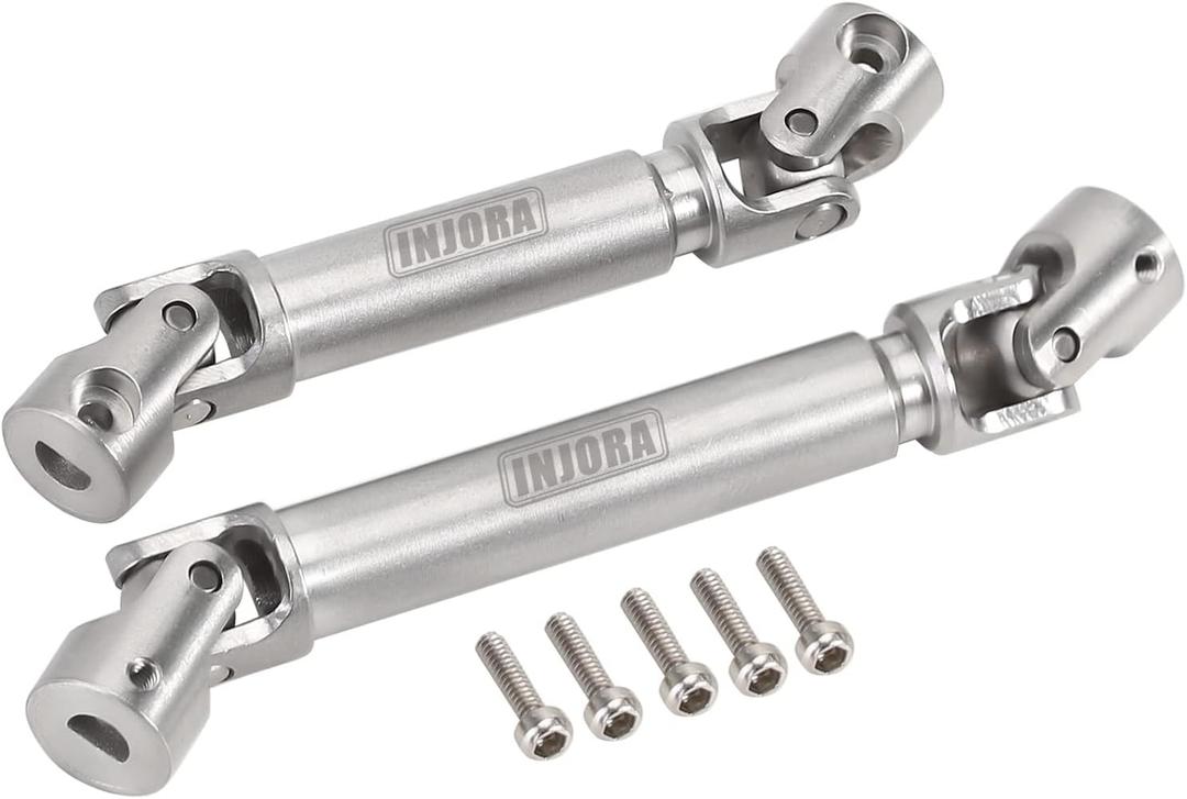 INJORA Drive Shaft D-Shaped Hole Stainless Steel Center Drive Shaft for Axial SCX24 JLU C10 Bronco Base Camp 4Runner 1/24 RC Crawler Upgrade Parts