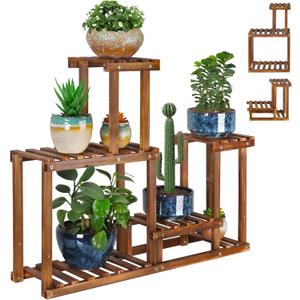 Plant Stand for multiple Plants Stands Indoor Outdoor Flower Pot Stand 5 Tiers Flower Shelf Rack Plants Stands for Patio Balcony Living Room Upgrade 2 in 1