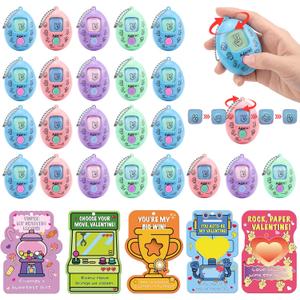Valentines Day Cards for Kids School  30 Pack Rock Paper Scissors Spinner Eggs Toys With Keychain & Valentines Greeting Cards, Classroom Exchange Valentines Gifts, Bulk Set for School Party
