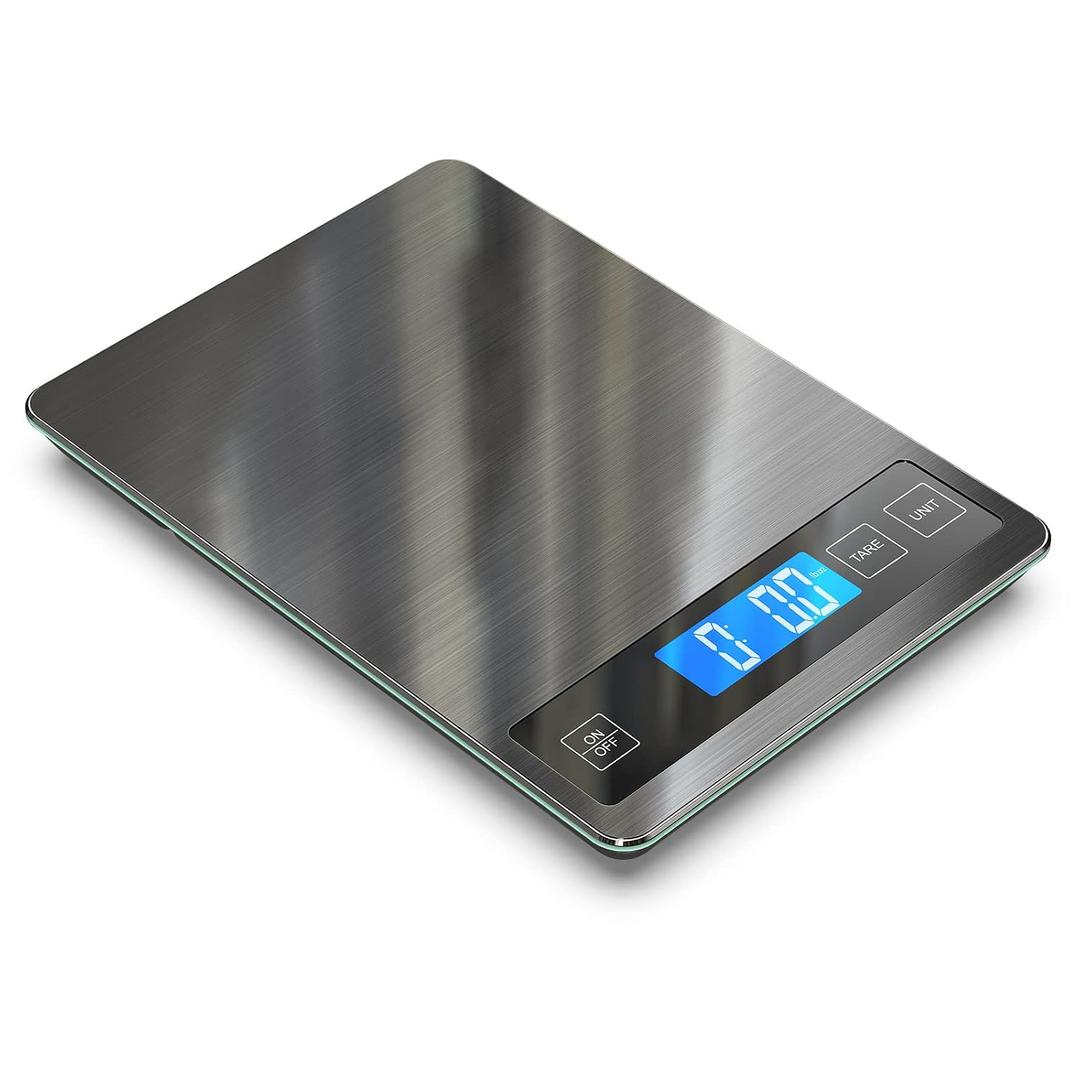 Nicewell Food Scale, 22lb Digital Kitchen Stainless Steel Scale Weight Grams and oz for Cooking Baking, 1g/0.1oz Precise Graduation,Tempered Glass