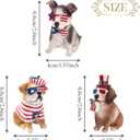 Valery Madelyn 4th of July Puppy Decorations, Memorial Day Decor for Home, Medium 3Pcs Patriotic USA 250th Anniversary Decorations, Stars and Stripes Dogs Figurine for Independence Day Labor Day