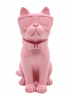 Holiday Home Sitting Cat Decor - Pink
