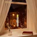 6 Pcs Sensor Dawn to Dusk Window Candles, Flickering Battery Candles for Windows, Ultra Bright Fake Candle Lights with Suction Cup, Led Candlesticks for Xmas Home Decor, Warm Yellow Light