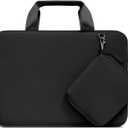 MOSISO Laptop Case 13.3 inch, 13-13.3 inch Laptop Sleeve Bag Compatible with MacBook Air/Pro 13 / Pro 14, HP Dell ASUS, Neoprene Carrying Computer Bag with Handle&Detachable Small Case, Black