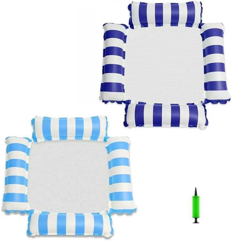Inflatable Pool Floats for Adults, 2-Pack Heavy-Duty Floating Lounge Chairs - Summer Water Fun for Beach, Lake & Pool Parties, 120*120cm