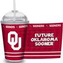 Rico Industries NCAA Oklahoma Sooners Rookie of the Year 12oz Acrylic Tumbler, Officially Licensed Youth Double Wall Tumbler with Swirly Straw