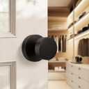 Goldenwarm Black Closet Door Knobs, Zinc Alloy Matte Black Passage Door Knobs, Interior Door Knobs for Hallway, Closets, Black Door Knobs Interior, Heavy Duty Round Ball (6 Pack)
