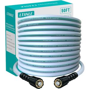 High Pressure Washer Hose 50 Feet 1/4 Inch, M22 Dual O-Ring Leak-Proof 3200 PSI Replacement Hose