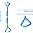 47" Leg Lifter-Multi-Loop Leg Lifting Assistance Strap for Leg Injury, Hip Surgery Recovery, Elderly,Non-Slip Wide Webbing with Aluminum Stay Getting Legs in and Out of Bed or Car (Blue)