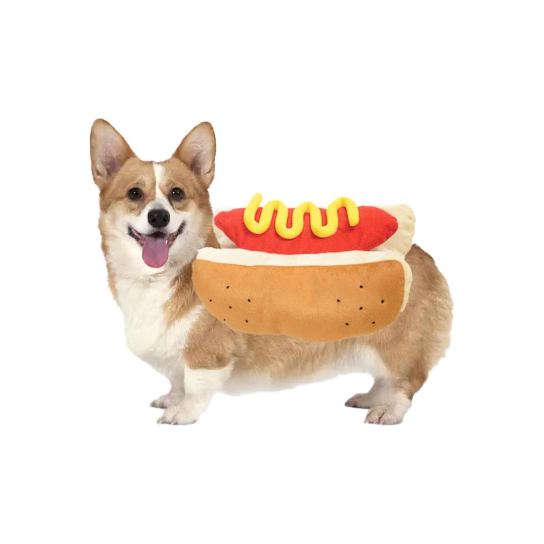 Hot Dog Pet Dog Costumes，Funny Food Halloween Pet Apparel Costume Halloween Party Dog Clothing Funny Pets Party Cosplay Apparel for Dogs and Cats (Medium)