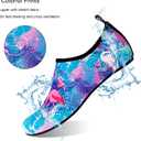 2x WateLves Water Shoes for Womens Mens Barefoot Quick-Dry Aqua Socks for Beach Swim Surf Yoga Exercise Camping Must Haves (Flamingo Leaves, 36/37)