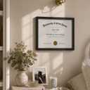 Americanflat 8.5x11 Diploma Frame with Shatter-Resistant Glass - Document Frames with Engineered Wood - Legacy Collection - Certificate Frame for Tabletop and Wall Display - Black