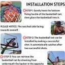 Portable Basketball Net Easy Install Throw-and-Attach System for Rimless Hoops, Durable & Lightweight Design for Indoor/Outdoor Play
