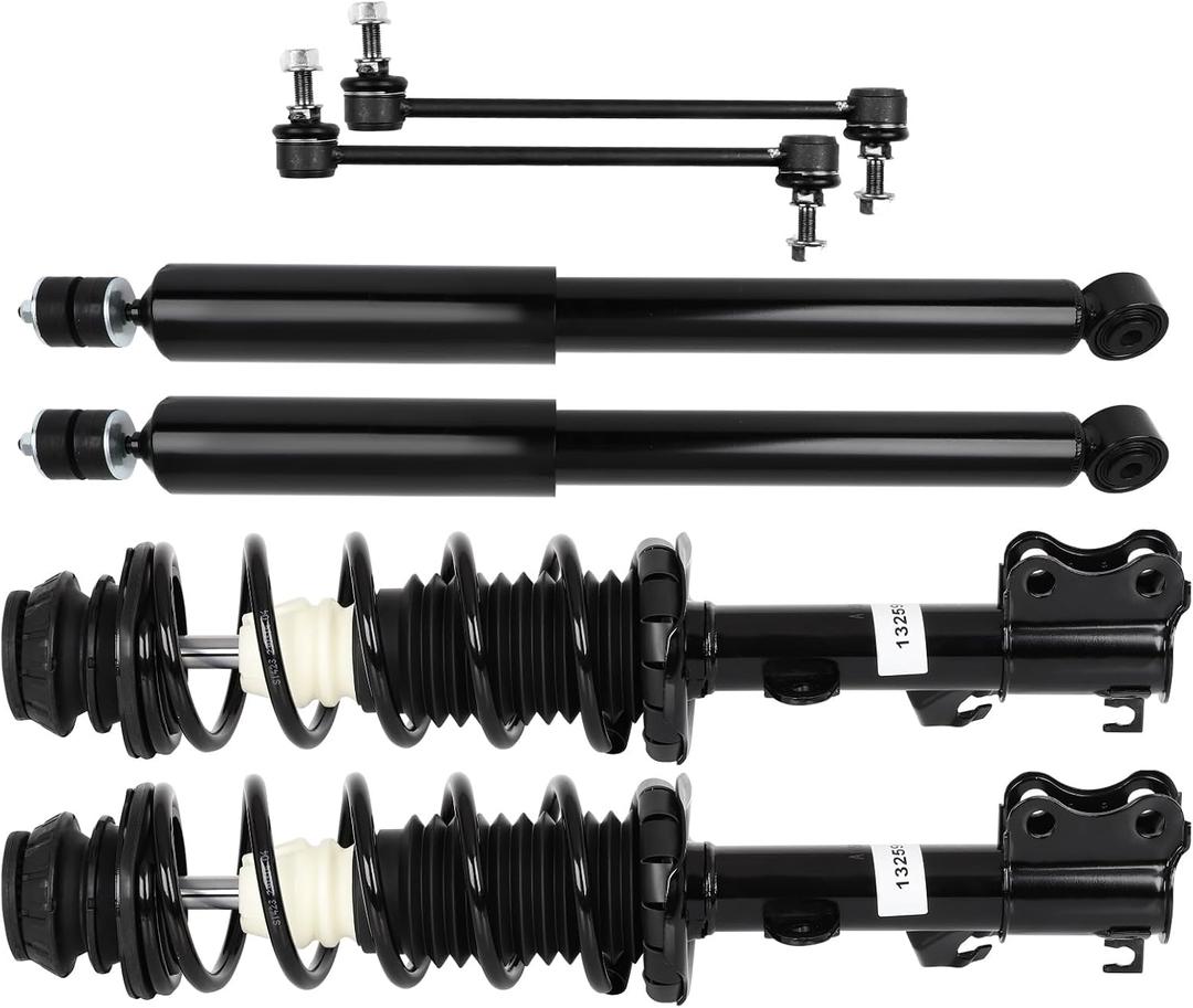 SCITOO Struts Shock suspension kit for 2012-2019 for Nissan for Versa 2014-2019 for Nissan for Versa Note Front Complete Strut Assembly,Rear shock absorber,Stabilizer Bar Link 6 Pcs,1333584L 1333584R